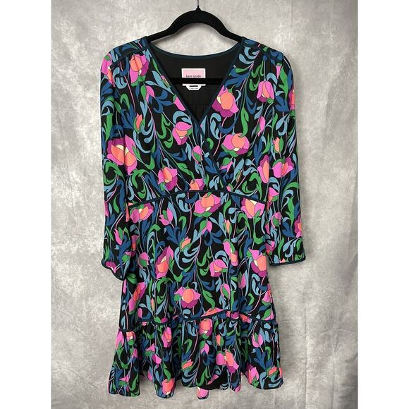 Kate Spade Floral Swirl Mini Dress SZ 4 - Picture 1 of 10